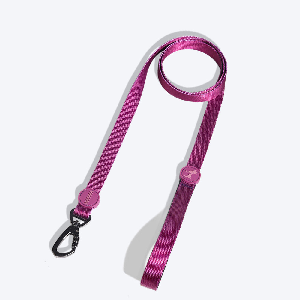 HUFT Classic Nylon Dog Leash - Purple (Can be Personalised) - 1.5 m - Heads Up For Tails