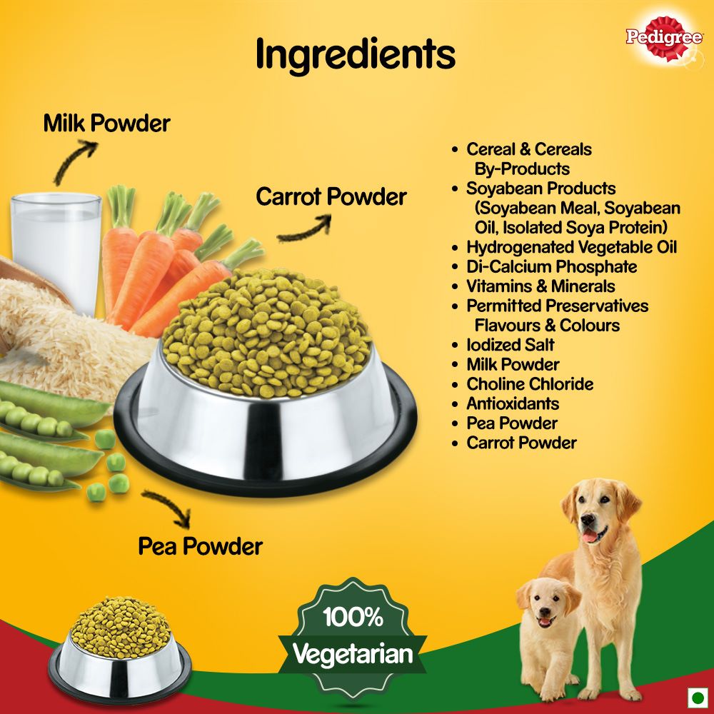 Pedigree Vegetarian Dry Food For Adult Dog & Puppy - 1.2 kg - Heads Up For Tails