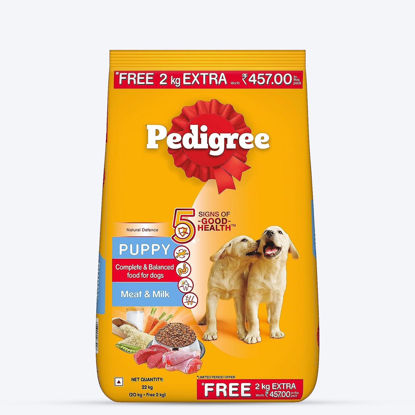 Pedigree Meat & Milk Puppy Dry Puppy Food - Heads Up For Tails