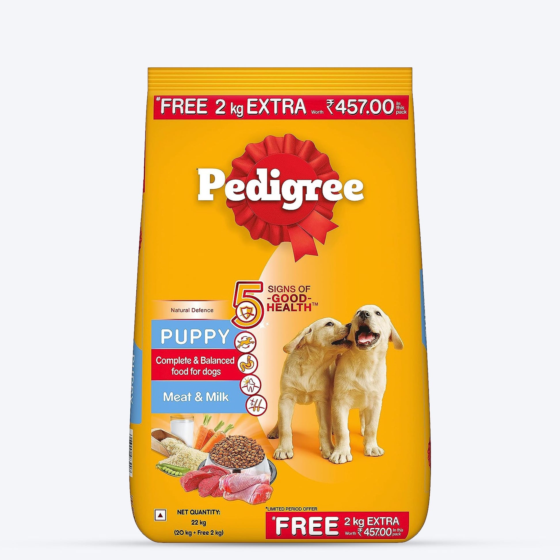Pedigree Meat & Milk Puppy Dry Puppy Food - Heads Up For Tails