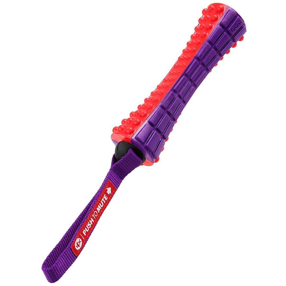 GiGwi Push To Mute Dog Toy Johnny Stick (Solid) Red/Purple