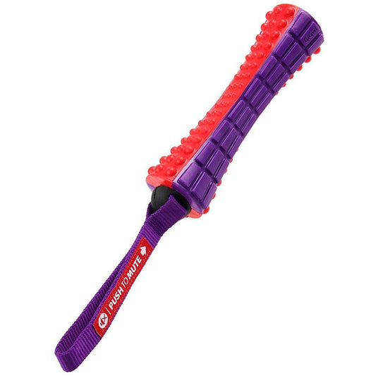 GiGwi Push To Mute Dog Toy Johnny Stick (Solid) Red/Purple