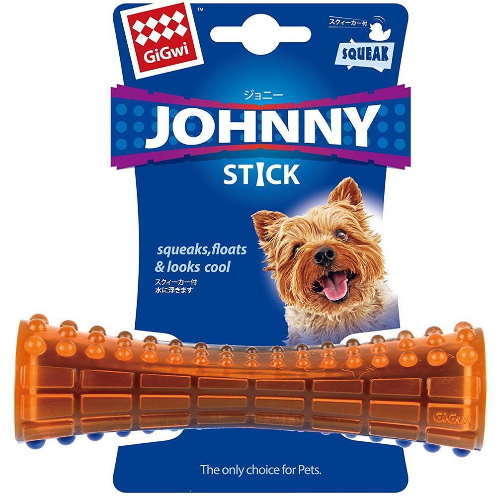 GiGwi Squeaker Johnny Stick Dog Toy (Solid/Transparent) Small Blue/Orange