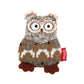 GiGwi Plush Friendz Dog Toy with Refillable Squeaker Owl Grey/Brown