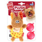 GiGwi Plush Friendz Dog Toy with Refillable Squeaker Donkey Brown/Red