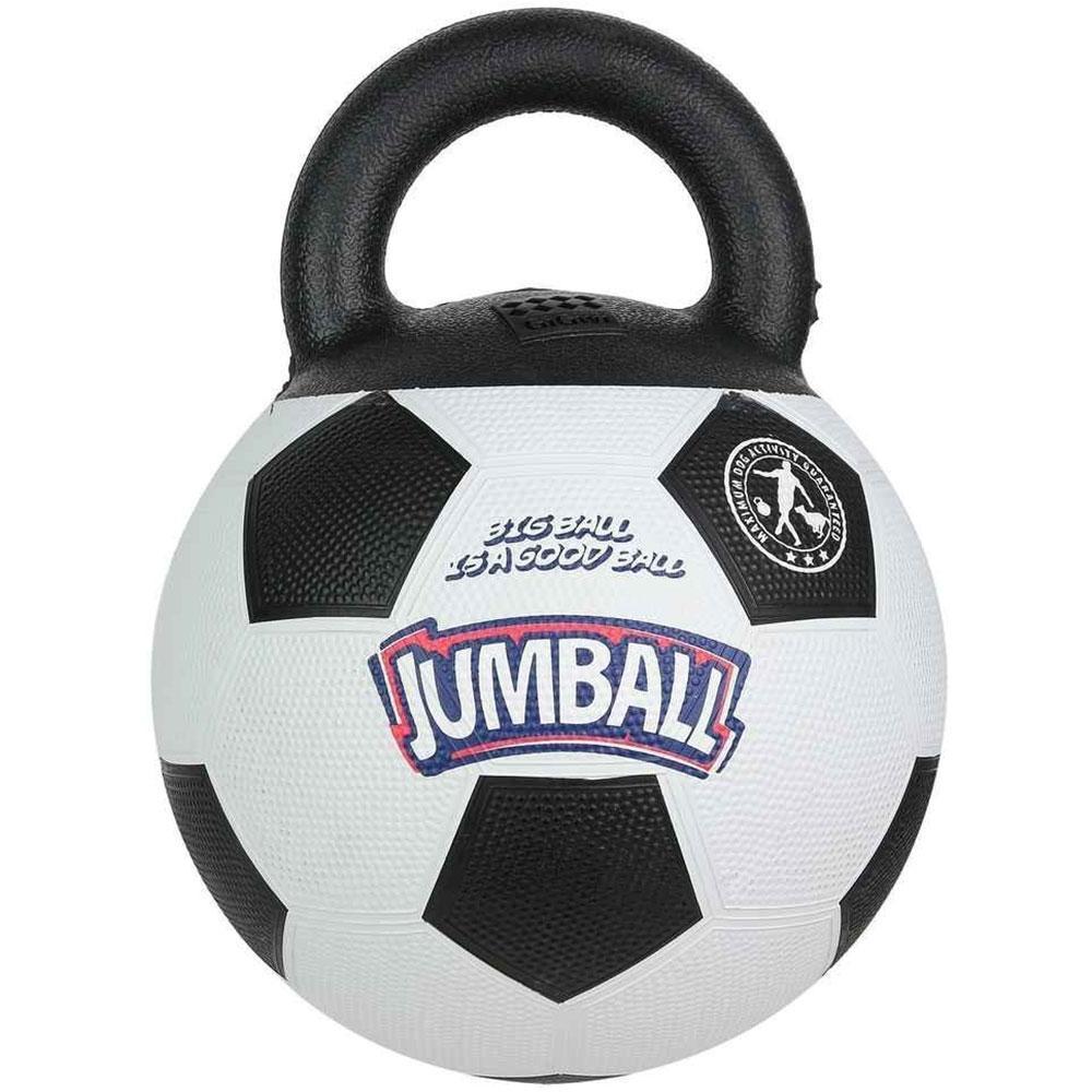 GiGwi Jumball Dog Toy Soccer Ball (with Rubber Handle) Black/White