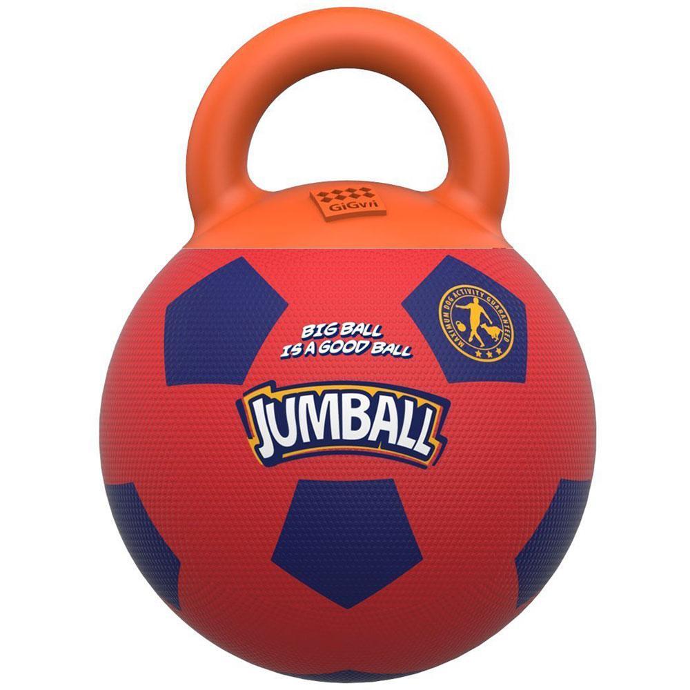 GiGwi Jumball Dog Toy Soccer Ball (with Rubber Handle) Purple/Orange