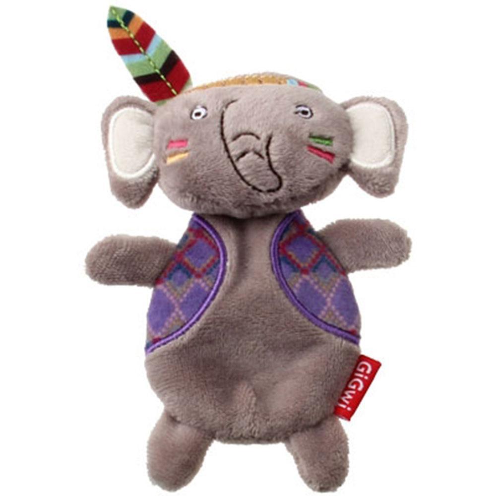 GiGwi Happy Indians Dog Toy Elephant (with Refillable Squeaker)