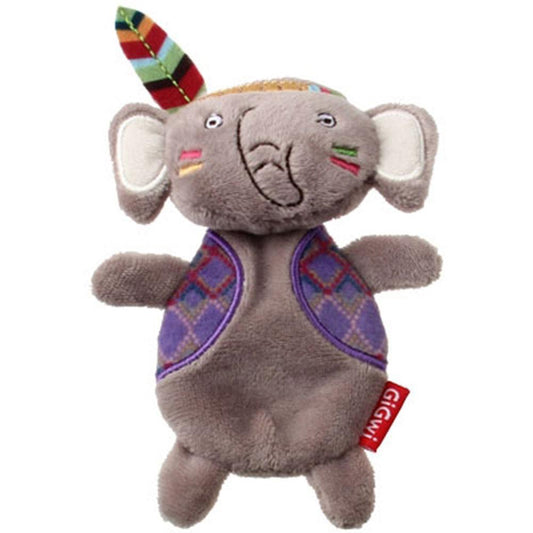 GiGwi Happy Indians Dog Toy Elephant (with Refillable Squeaker)