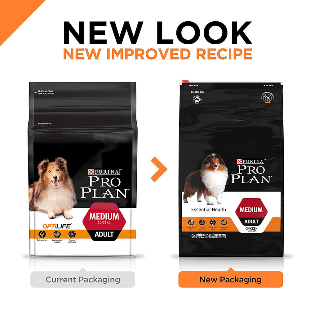 PURINA PRO PLAN Adult Medium Breed Dry Dog Food - Chicken Formula - Heads Up For Tails