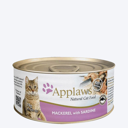 Applaws Natural Mackerel with Sardine Wet Cat Food - 70 g - Heads Up For Tails