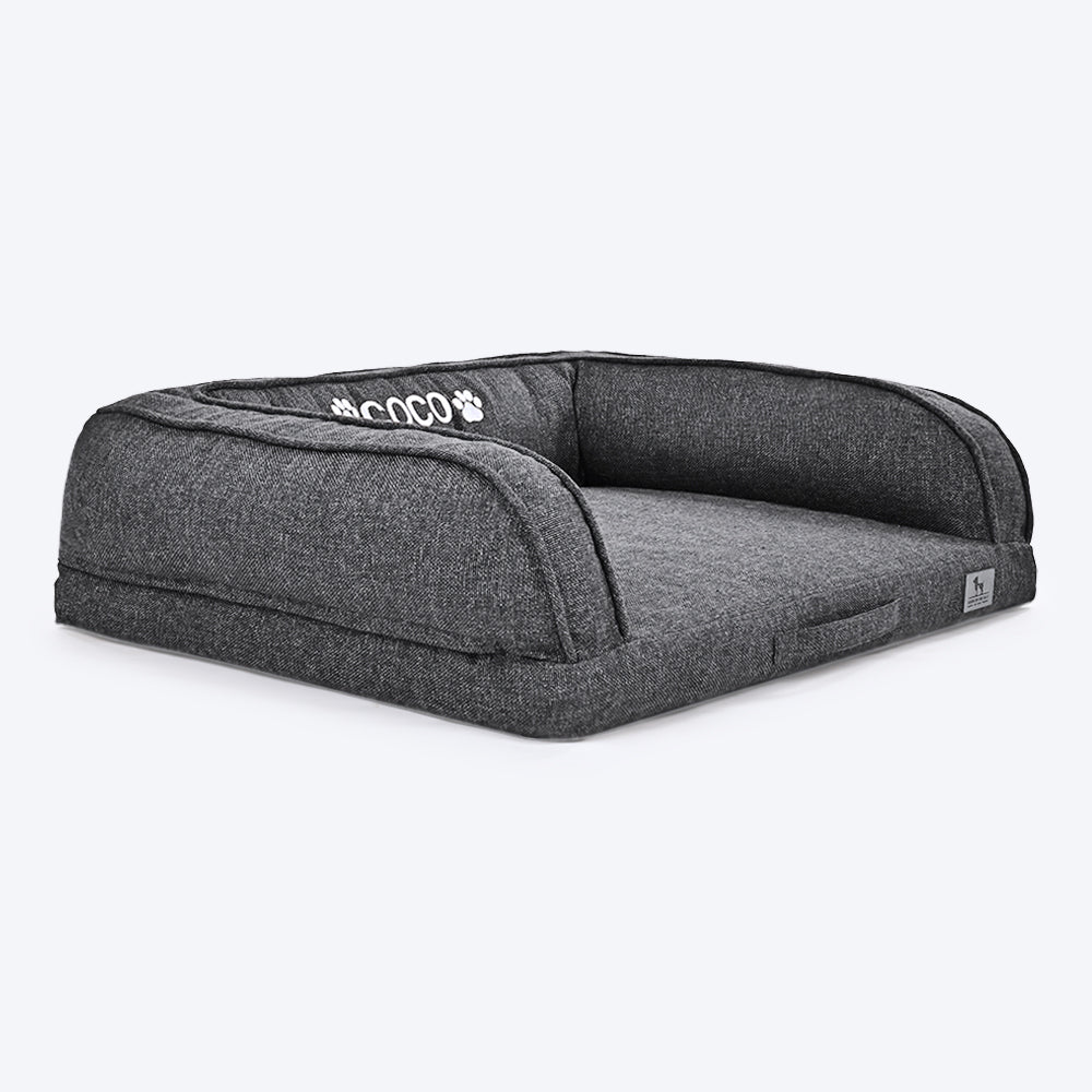 HUFT Personalised Dog Sofa Bed - Black - Heads Up For Tails