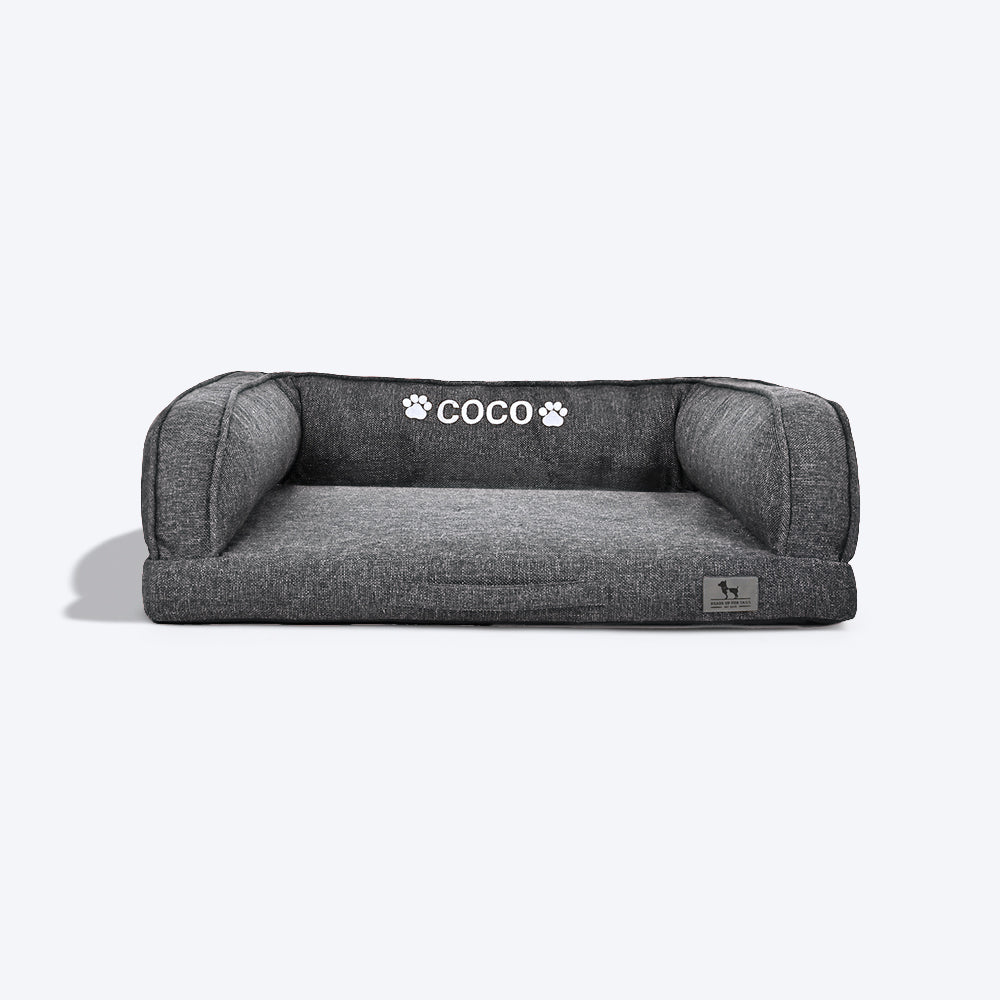 HUFT Personalised Dog Sofa Bed - Black - Heads Up For Tails
