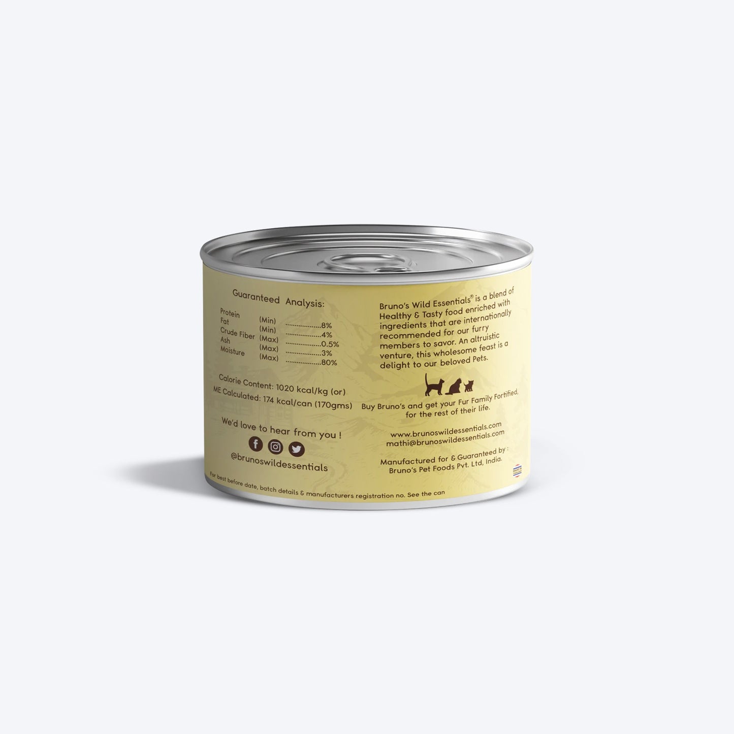 Bruno's Wild Essentials Duck with Carrot & Green Pea In Gravy Grain-Free Wet Food for Cat and Kitten - 170 g_03