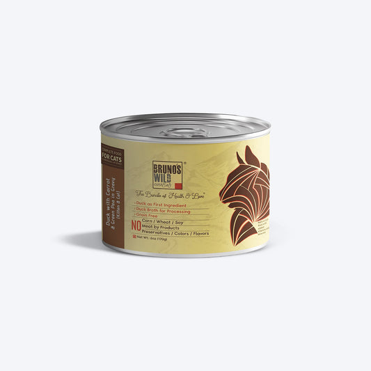 Bruno's Wild Essentials Duck with Carrot & Green Pea In Gravy Grain-Free Wet Food for Cat and Kitten - 170 g_01