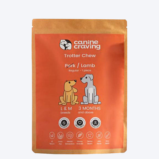 Canine Craving Dehydrated Lamb Trotter Dog Treat - 1 Pc - 50 g - Heads Up For Tails