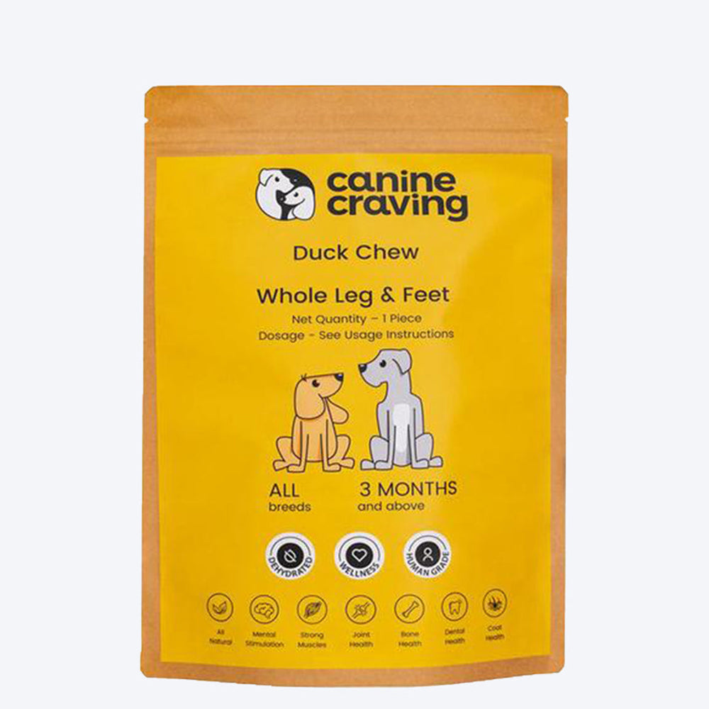 Canine Craving Duck Chew - Whole Leg & Feet Dog Treat - 1 Pc - 100 g - Heads Up For Tails