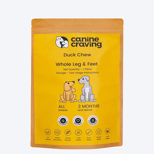 Canine Craving Duck Chew - Whole Leg & Feet Dog Treat - 1 Pc - 100 g - Heads Up For Tails