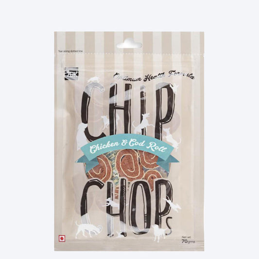 Chip Chops Dog Treats - Chicken & Codfish Roll - 70 g - Heads Up For Tails