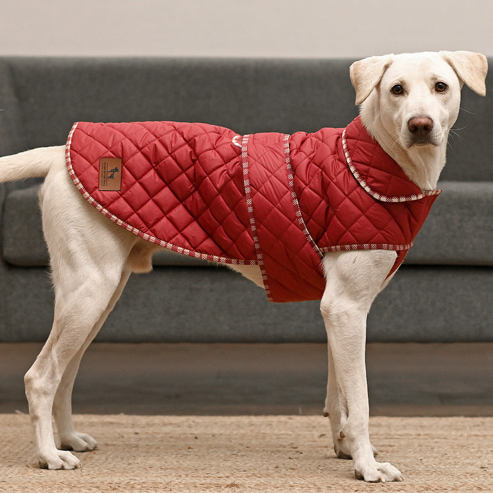 HUFT Grrrberry Quilted Dog Jacket - Maroon - Heads Up For Tails
