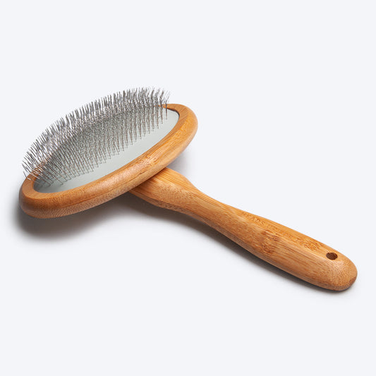 HUFT Bamboo Slicker Brush For Dogs & Cats - Heads Up For Tails