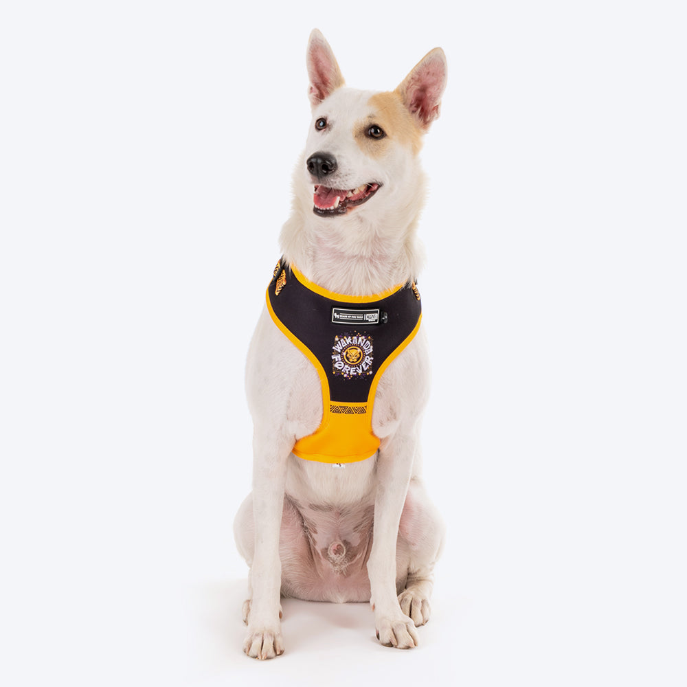 HUFT XÂ© Marvel 2.0 Black Panther Printed Dog Harness (Yellow and Black)_04