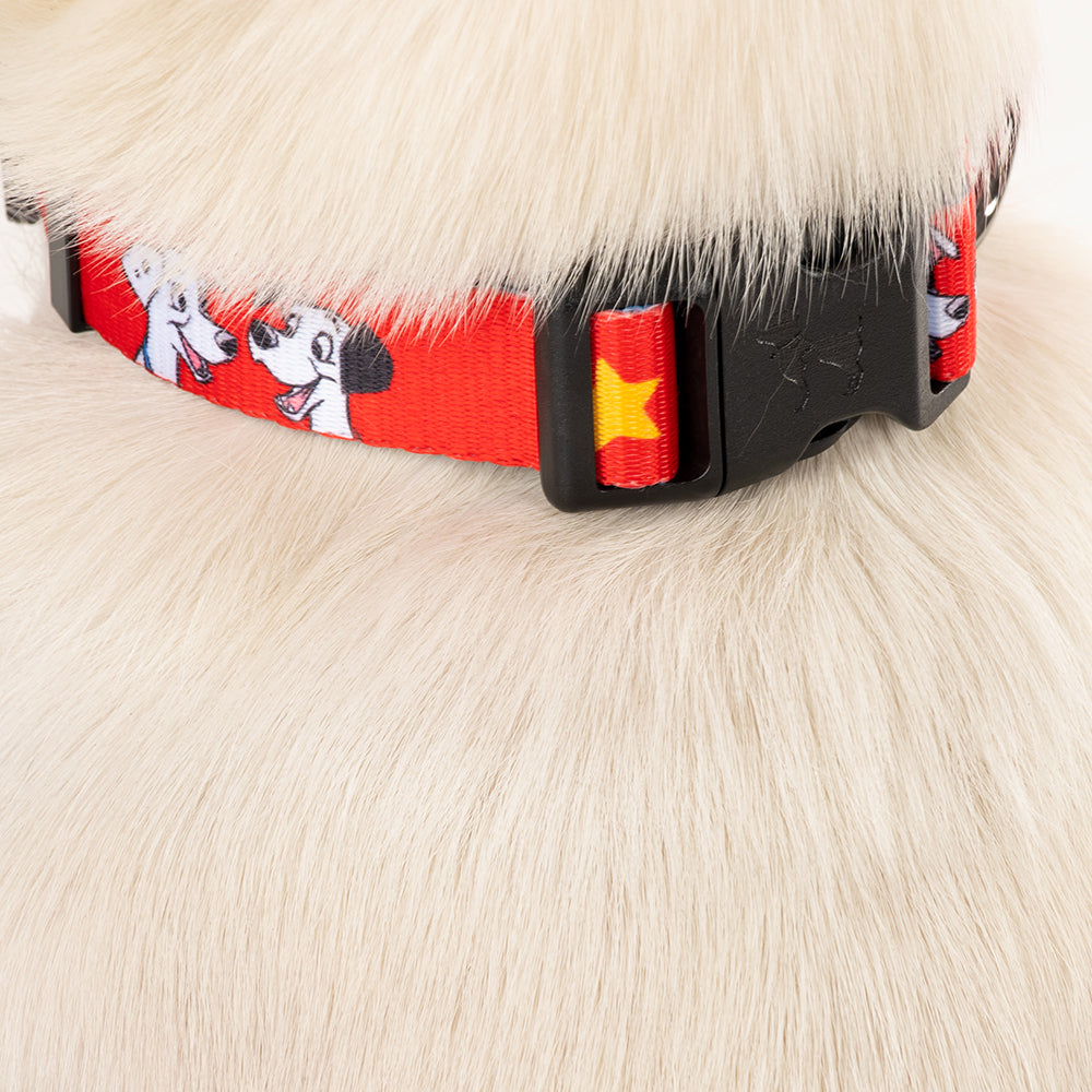 HUFT XÂ©Disney 2.0 Dalmatian Printed Dog Collar - Red and Navy - Heads Up For Tails