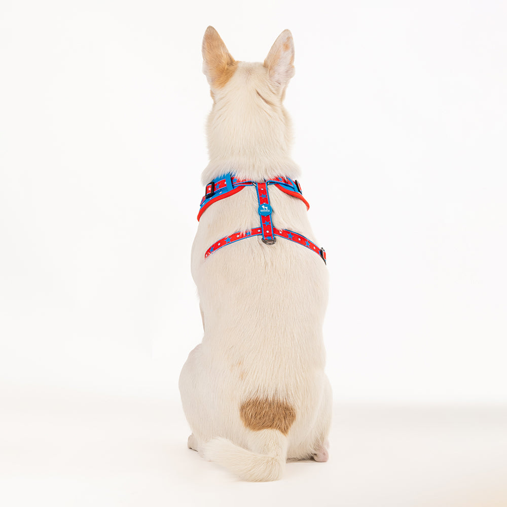 HUFT XÂ© Marvel 2.0 Captain America Printed Dog Harness (Blue and Red)_05