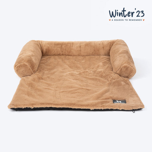 HUFT Fluffy Dreams Sofa Protector For Dogs - Brown (Made To Order) - Heads Up For Tails