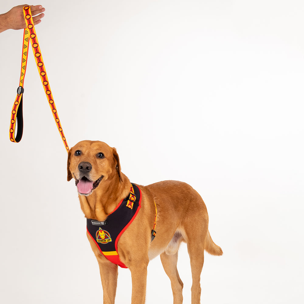 HUFT XÂ©Marvel 2.0 Iron Man Printed Reversible Dog Harness (Black and Red) - Heads Up For Tails