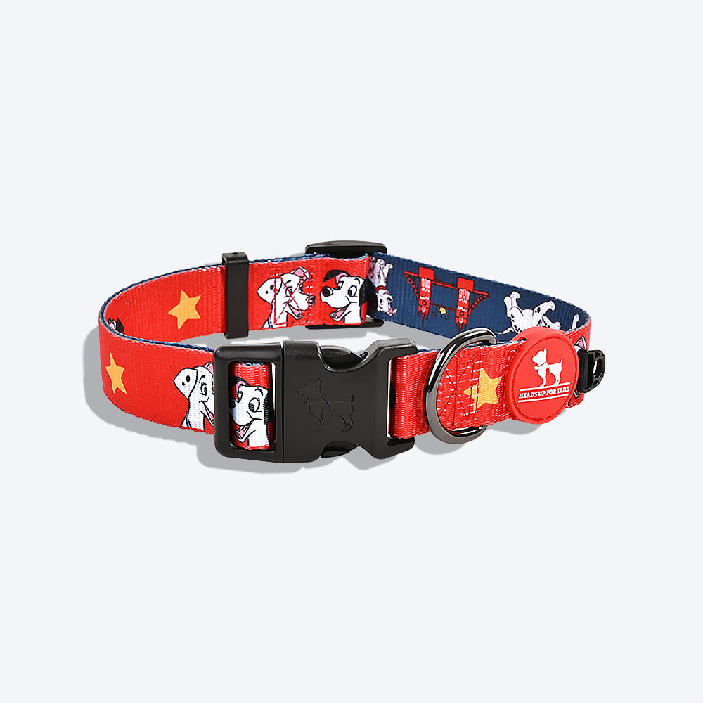 HUFT XÂ©Disney 2.0 Dalmatian Printed Dog Collar - Red and Navy - Heads Up For Tails
