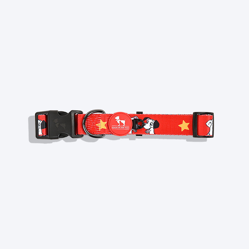 HUFT XÂ©Disney 2.0 Dalmatian Printed Dog Collar - Red and Navy - Heads Up For Tails