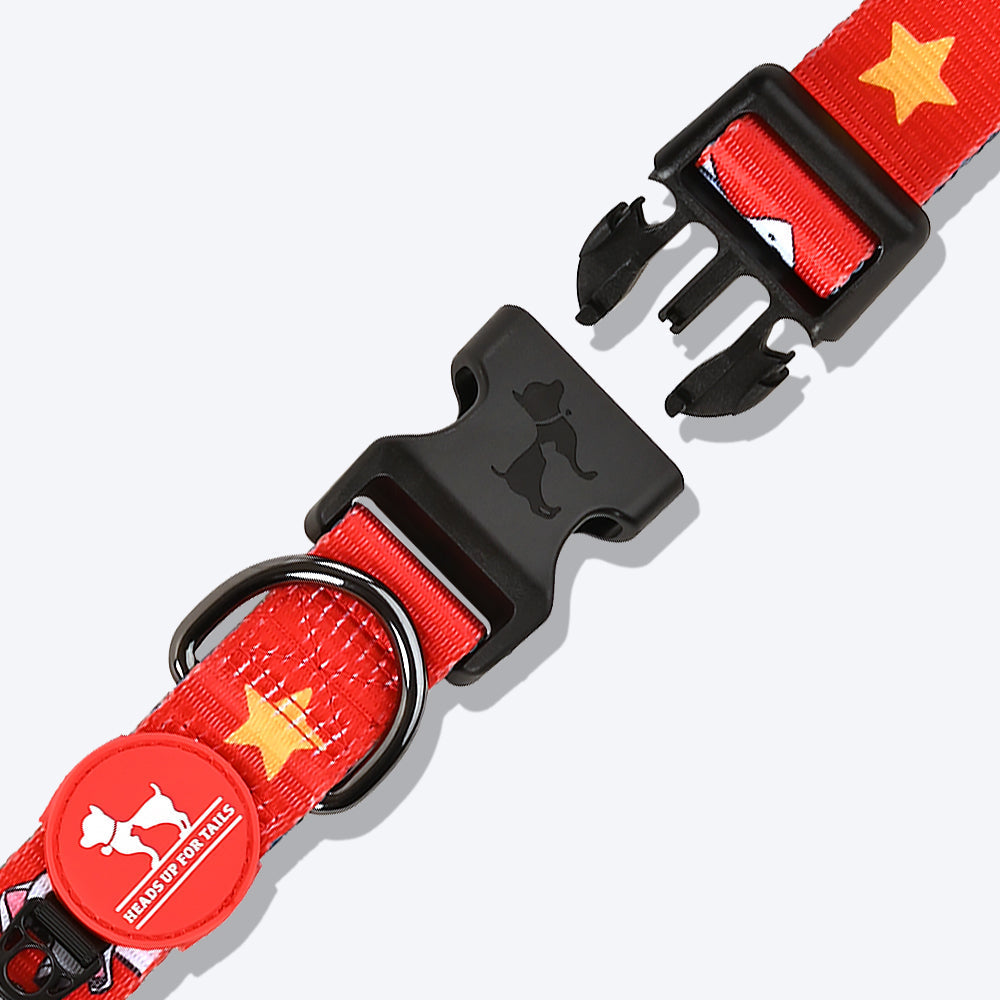 HUFT XÂ©Disney 2.0 Dalmatian Printed Dog Collar - Red and Navy - Heads Up For Tails
