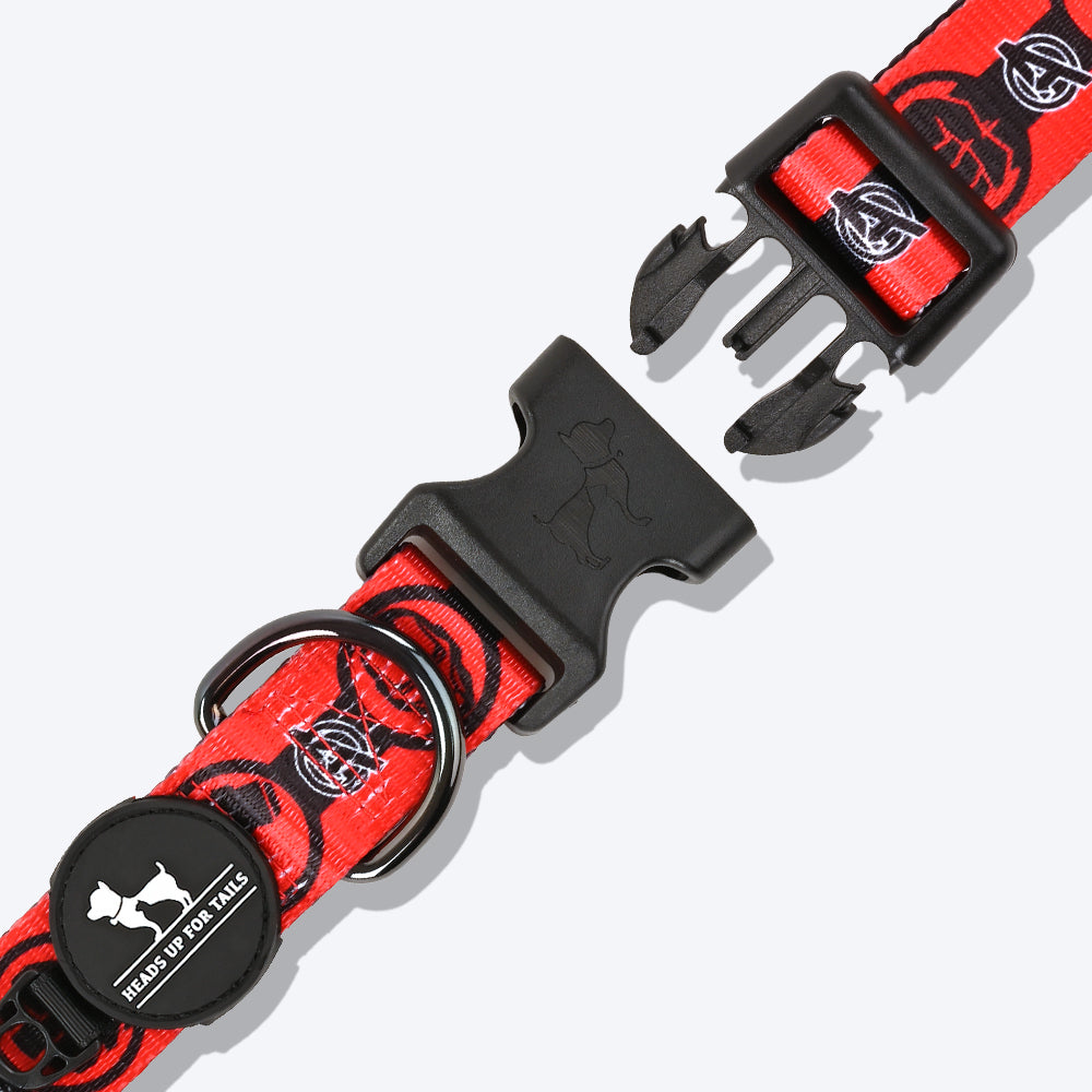 HUFT XÂ©Marvel 2.0 Avengers Printed Dog Collar - Red and Black - Heads Up For Tails