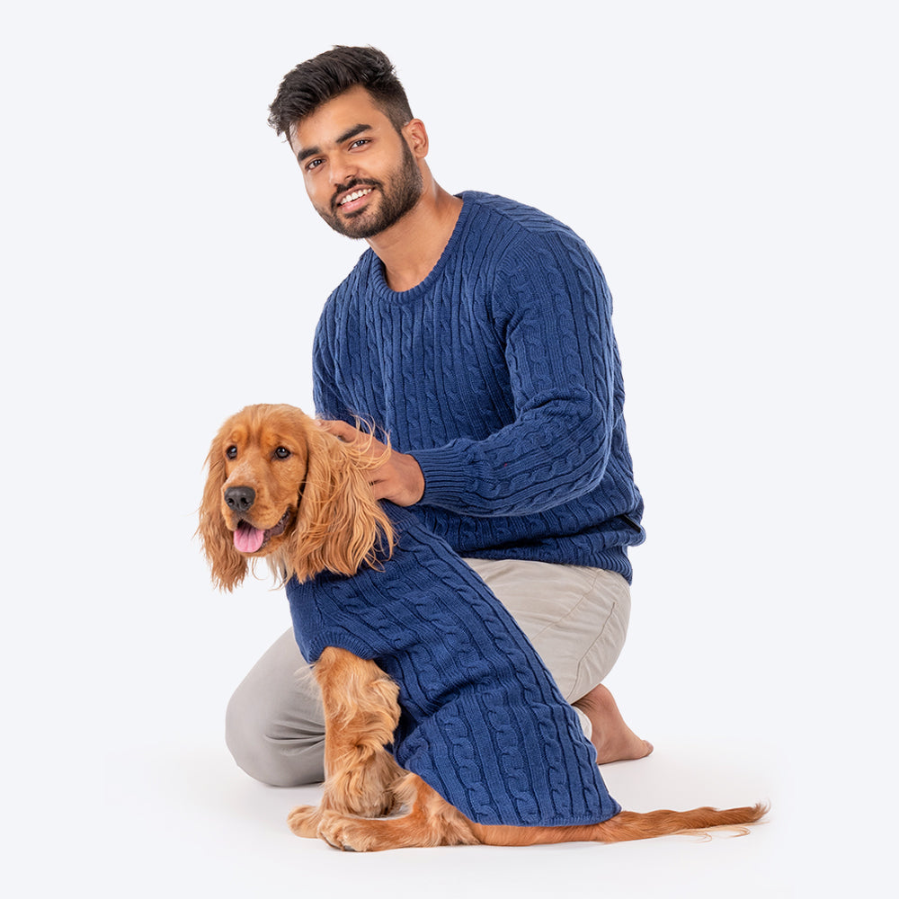 HUFT Twinning Classic Sweater for Humans - Lazuli Blue - Heads Up For Tails