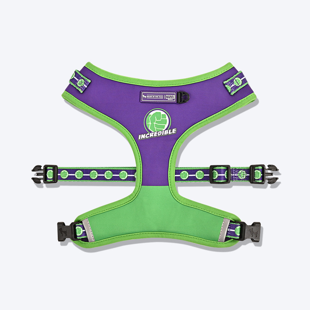 HUFT XÂ© Marvel 2.0 Hulk Printed Dog Harness (Green and Purple)_07