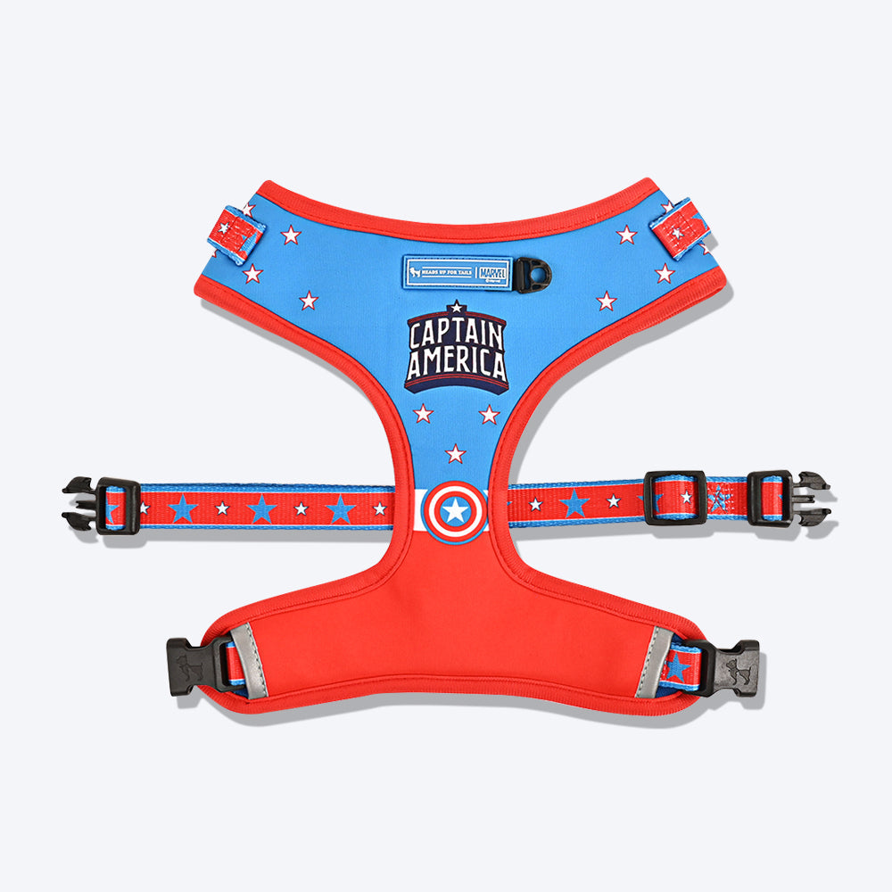 HUFT XÂ© Marvel 2.0 Captain America Printed Dog Harness (Blue and Red)_08