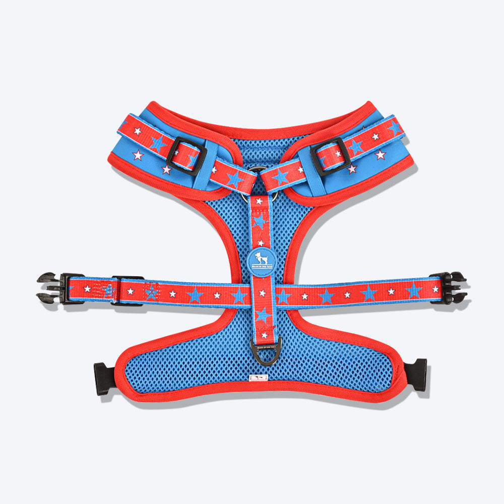 HUFT XÂ© Marvel 2.0 Captain America Printed Dog Harness (Blue and Red)_09