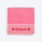 HUFT Cutest Microfiber Towel For Puppy & Kitten - Light Pink - Heads Up For Tails