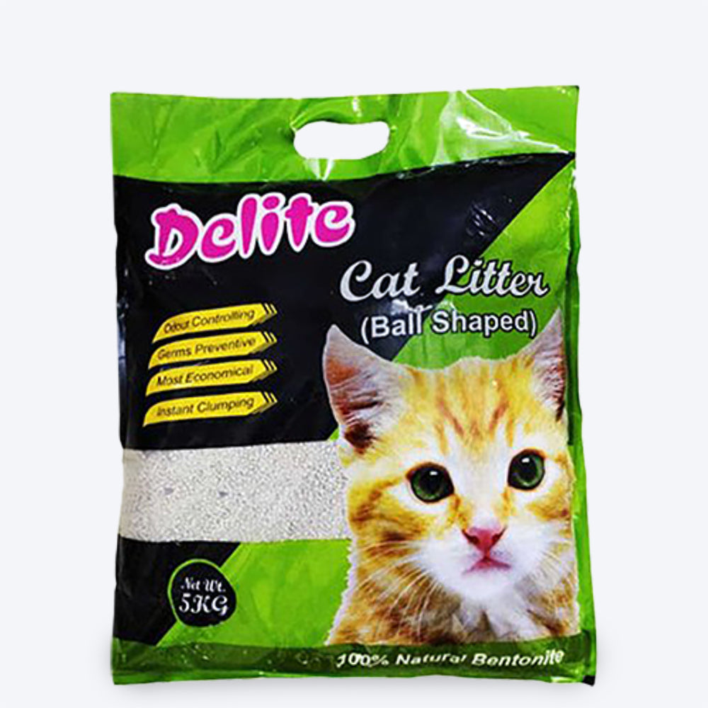 Delite Bentonite Bell Shape Clumping Cat Litter - 5 Kg - Heads Up For Tails