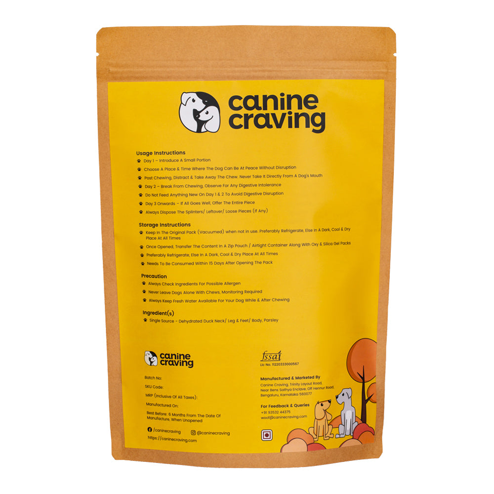 Duck Chew - Whole Leg & Feet Dog Treat - 1 Piece - Heads Up For Tails