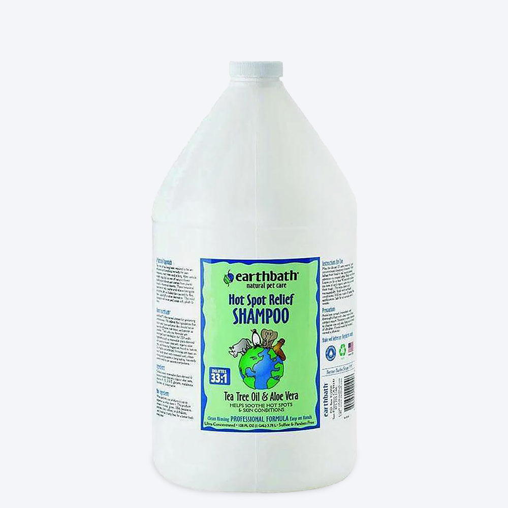 Earthbath Hot Spot Relief Shampoo (Tea Tree & Aloe vera) - 1 Gallon (3.8 litre) - Heads Up For Tails
