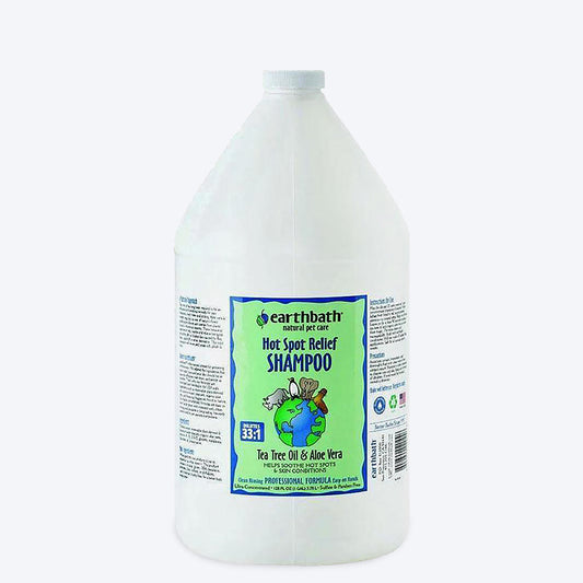 Earthbath Hot Spot Relief Shampoo (Tea Tree & Aloe vera) - 1 Gallon (3.8 litre) - Heads Up For Tails