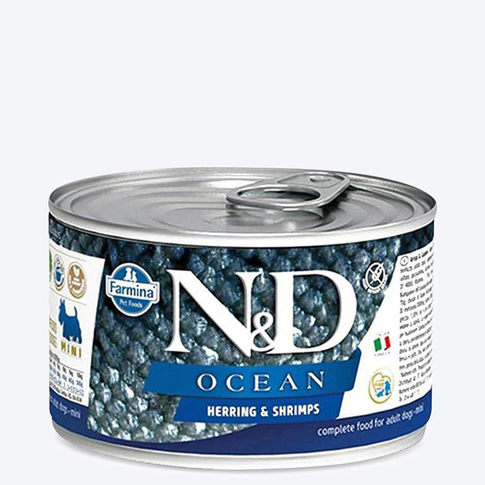Farmina N&D Ocean Herring & Shrimps Mini Breed Adult Wet Dog Food - 140 g - Heads Up For Tails