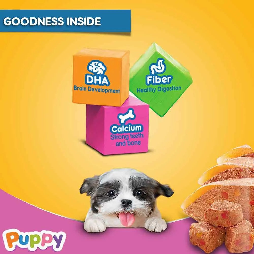 Pedigree Chicken Liver In Loaf With Vegetables Puppy Wet Food - 70 gm Packs - Heads Up For Tails