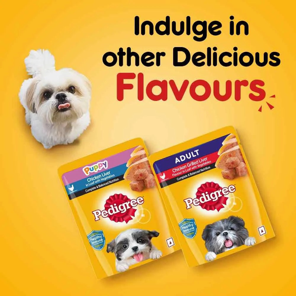 Pedigree Chicken Liver In Loaf With Vegetables Puppy Wet Food - 70 gm Packs - Heads Up For Tails