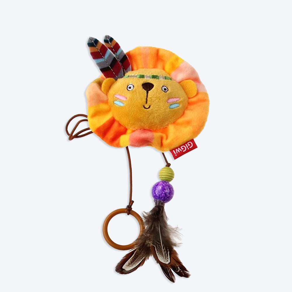GiGwi Happy Indians Cat Toy - Lion (with Finger Ring) - Heads Up For Tails