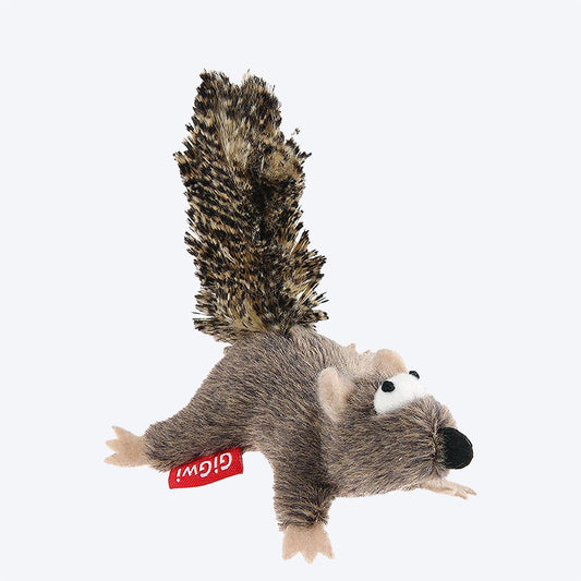 GiGwi Catch & Scratch Cat Toy - Squirrel (with Catnip and Bell) - Heads Up For Tails