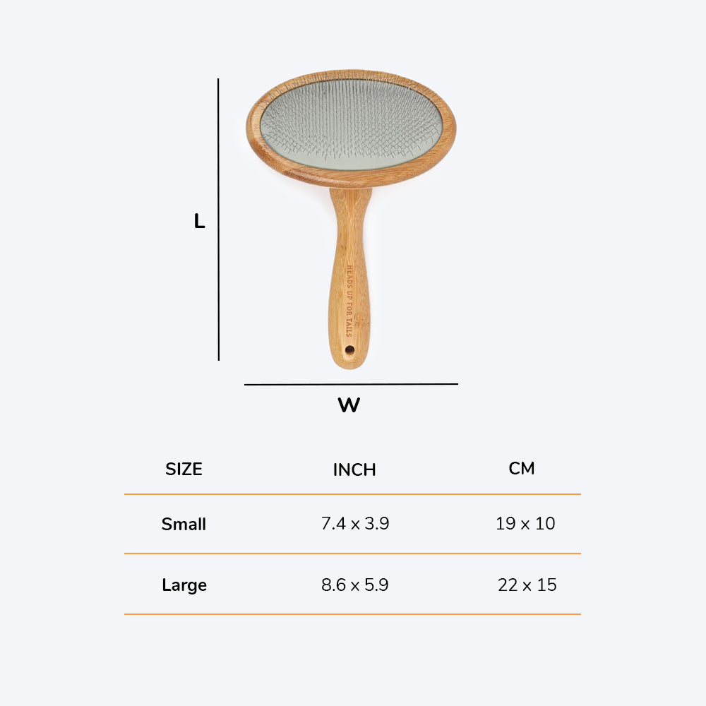 HUFT Bamboo Slicker Brush For Dogs & Cats - Heads Up For Tails