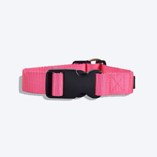 HUFT Classic Nylon Dog Collar - Pink (Can be Personalised) - Heads Up For Tails